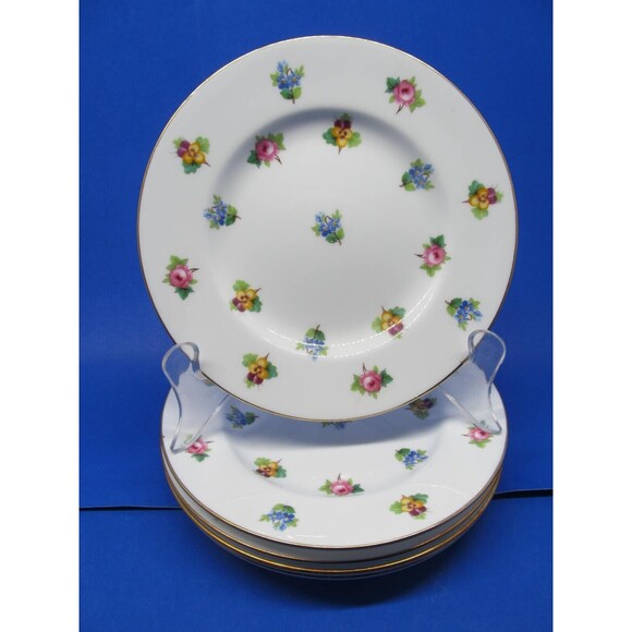 Minton Roses Pansies Forget me nots Gold Trim Bread Plates  Bundle of 6 - Picture 10 of 12